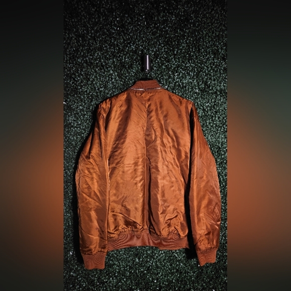 Forever 21 Brown Bomber Jacket with Classic Collar and Fitted Waist - Picture 4 of 4